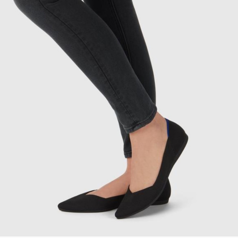 Rothy's Classic Black Pointed Toe Flats - Picture 3 of 11